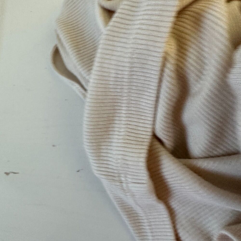 Enza Costa Sexy Cream One Shoulder Spaghetti Strap Ribbed Bodycon Mini Med - Picture 7 of 11